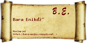 Bara Enikő névjegykártya
